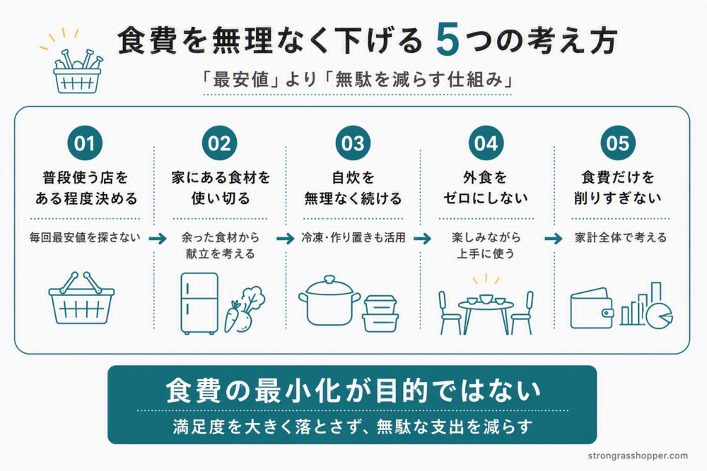食費を無理なく下げる5つの考え方