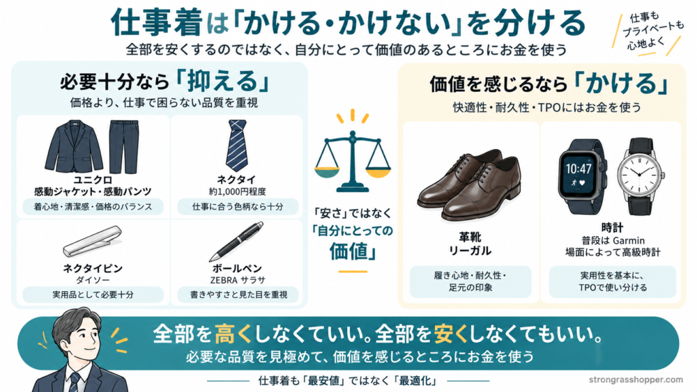 仕事着は「かける・かけない」を分ける