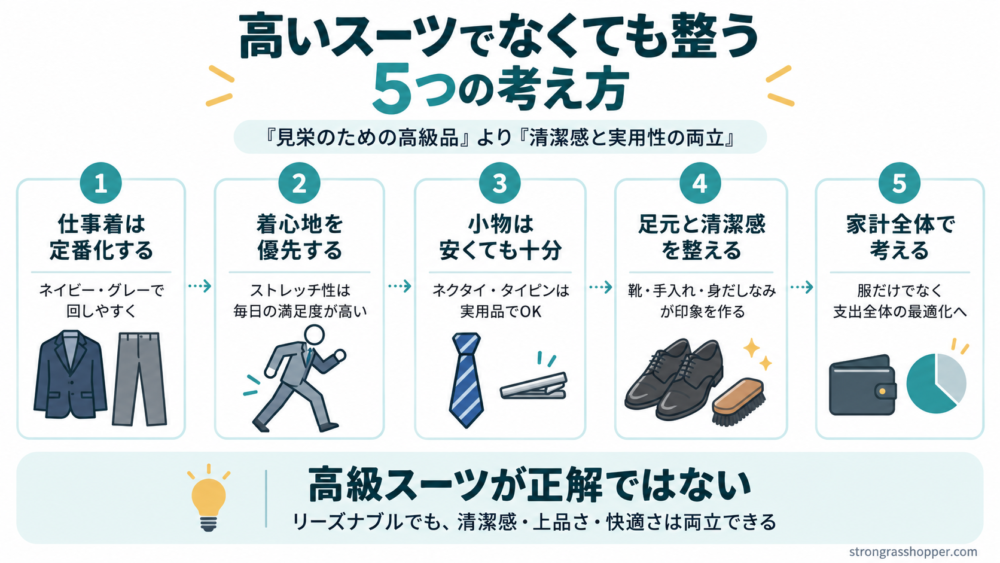 高いスーツでなくても整う5つの考え方