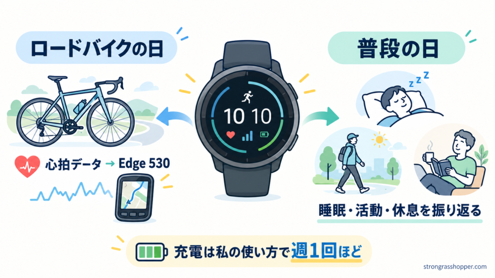 スマートウォッチをロードバイクでも普段の日でも付ける