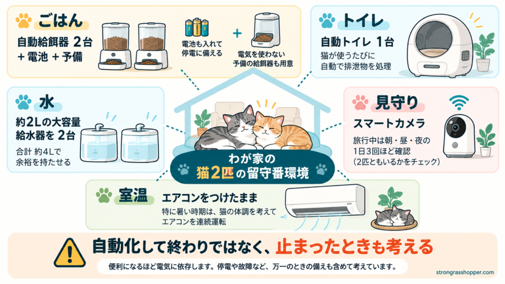 わが家の猫2匹の留守番環境